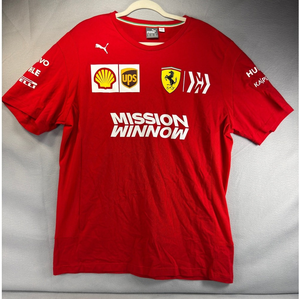 Puma Ferrari 2019 F1 Racing Mens Team Scuderia Shirt XL Red Mission Winnow